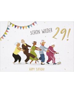 Faltkarte Schon wieder 29!