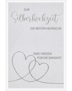 Faltkarte Silberhochzeit Zwei Herzen