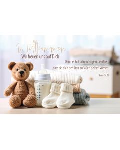 Faltkarte Willkommen - Wir freuen uns auf dich 1 Ex
