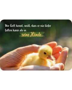Wer Gott kennt, weiß, dass er nie tiefer fallen kann als in seine Hände.