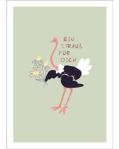 Postkarte Ein Straus für Dich
