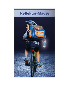 Reflektor-Maus 'Sei behütet' mit blauem Shirt
