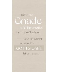 Metallschild 'Denn aus Gnade seid ihr errettet durch den Gla